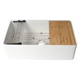 thumbnail image 2 of White Smooth Apron Workstation 33" x 20" Single Bowl Fireclay Farm Sink, 2 of 9