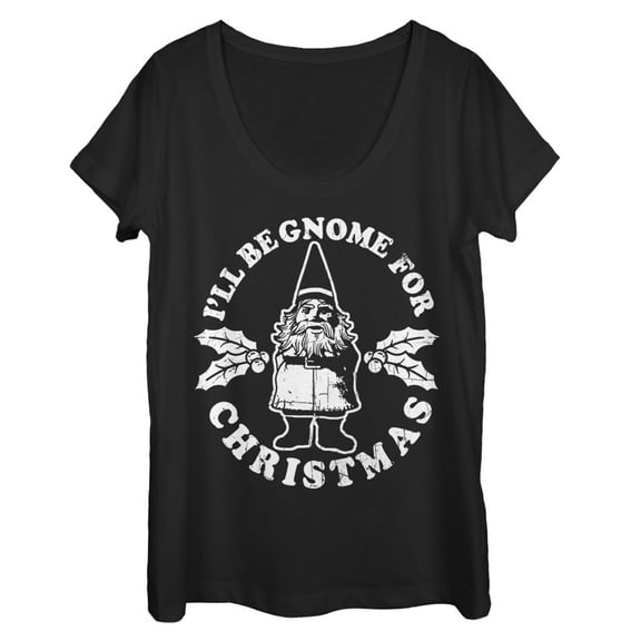 Women's Lost Gods Gnome for Christmas  Scoop Neck Black Large