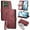 Red, variant on Nalacover Case for Motorola Edge (2024), with RFID Blocking Card Slot Holder, Magnetic Flip Folio Purse Case, PU Leather Zipper Handbag with Detachable Lanyard Strap,Black