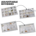 thumbnail image 3 of Stackable Jewelry Organizer Trays Drawer Inserts,Velvet Earring Display Trays, Box Ring Holder Necklace Case, Storage for Bracelet Brooch Watch, Set of 4 (Gray), 3 of 7