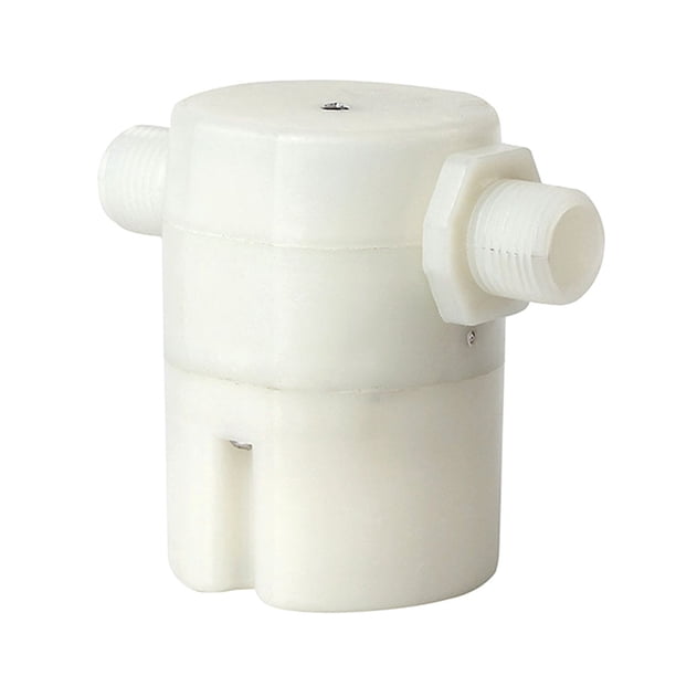 Entrada lateral de 1/2 pulgada con flotador automático integrado en el interior, control de nivel de agua de plástico PP para tanque de agua solar, torre de piscina (blanco)