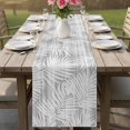 thumbnail image 4 of Grey Palm Leaves Table Runner 108 Inches, Summer Tropical Botanical Coastal Bed Runner Dresser Scarves Tabletop for Indoor Outdoor Parties/Ceremony/Banquet, 13"x 108", 4 of 9