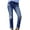 Dark Blue, variant on QIPOPIQ Clearance Women's Pants Fashion Pockets Button Mid Waist Skinny Ripped Jeans Trousers Hole Denim Pants