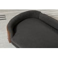 thumbnail image 6 of Modern Solid Wood Pet Products, Pet Sofa Bed with Cashmere Cushion Walnut Bent Wood Back for Cat & Dog 38.58"L x 26.77"W x 11.02"H, Dark Gray, 6 of 9