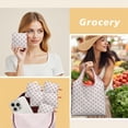 thumbnail image 6 of 5 Pack Foldable Shopping Bag,Red and Yellow Christmas Pattern Reusable Grocery Bags with Pockets,Large Reusable Tote Bags with Handles Waterproof & Lightweight, 6 of 6
