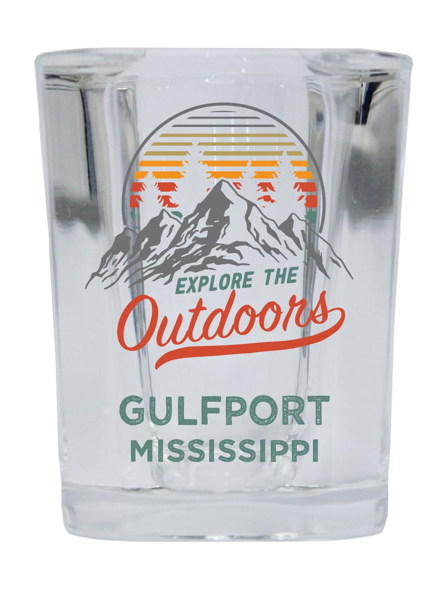Gulfport Mississippi Explore the Outdoors Souvenir 2 Ounce Square Base  Liquor Shot Glass 4-Pack - Walmart.com