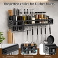 thumbnail image 3 of Naeqieo Spice Rack Wall Mount with Hooks & Kitchen Storage Shelf, Space-Saving Kitchen Utensil Rack for Utensils Spatula Spoon, Seasoning Jar Organize, 3 of 8