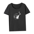 thumbnail image 4 of Camiseta para mujer, camisa de verano transpirable con cuello redondo para acampar, viajar por la calle L, 4 of 7