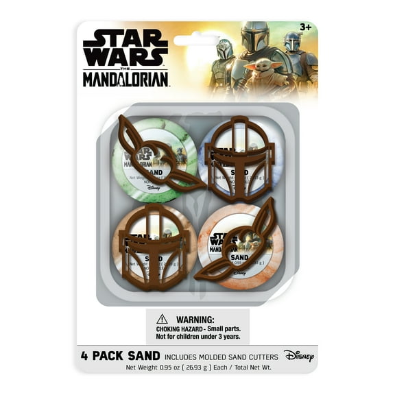 The Mandalorian 4 Pack Play Sand Party Favors, Kids Ages 3 , Net Weight 0.95 oz (26.93g) Each