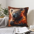 thumbnail image 4 of KLL Cute Maple Leaf Koala Decorative Throw Pillow Covers Velvet Soft for Couch Sofa Bedroom Living Room Outdoor (No pillow core)- 18"x18", 4 of 5
