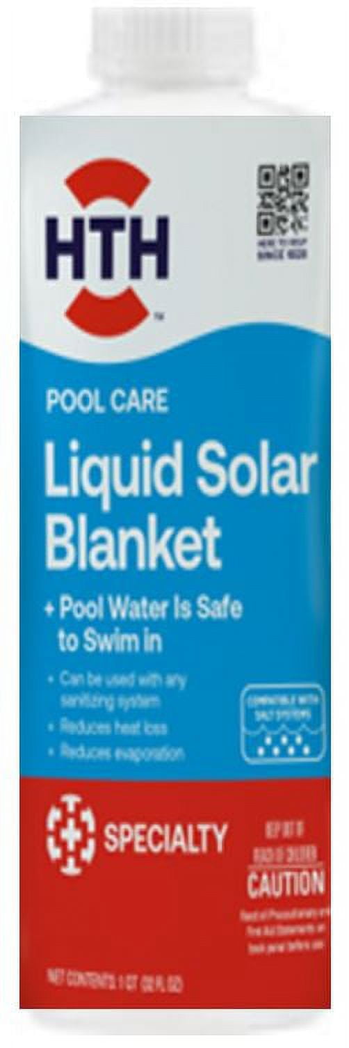 (2 pack) HTH Liquid Solar Blanket — Liquid, 28 fl oz — Pool Chemical Water Evaporation Reducer to Save Water and Heat