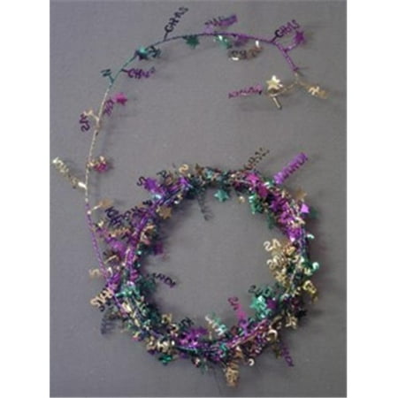 Party Deco 14534 9 ft. Purple- Green and Gold in.Mardi Gras in. Wire Garland - Pack of 13
