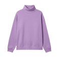 thumbnail image 7 of Tusihei Women Mock Neck Long Sleeve Oversized Sweatshirts Side Slit Pullover Tops Fall Winter Casual Loose Sweater Shirts, Purple XL, 7 of 7
