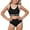 Black, variant on Girls Bikini Swimsuit With Sporty Black And White Color Block Design For Active Swimming Kids Bathing Suit, 2 Piece