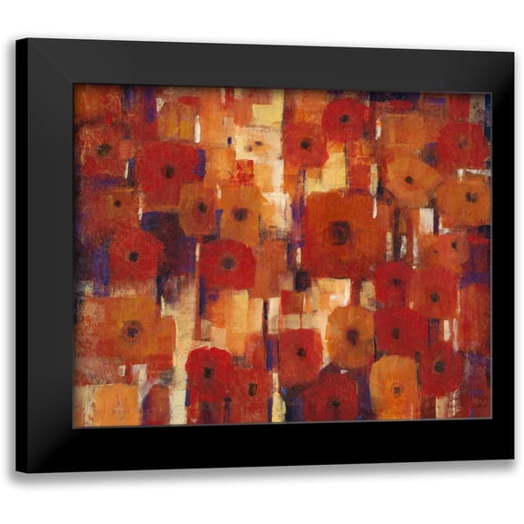 OToole, Tim 14x12 Black Modern Framed Museum Art Print Titled - Transitional Poppies II