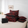 thumbnail image 6 of Homewish Bohemian Skull 7 Pieces Full Size Bedding Sets,Black Red Damask Full Size Bed in a Bag,Halloween Bed Set,Black Reversible, 6 of 8