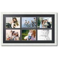ArtToFrames Collage Photo Picture Frame with 6 - 6x8 Openings, Framed in White with Black and Black Mats (CDM-3966-153)