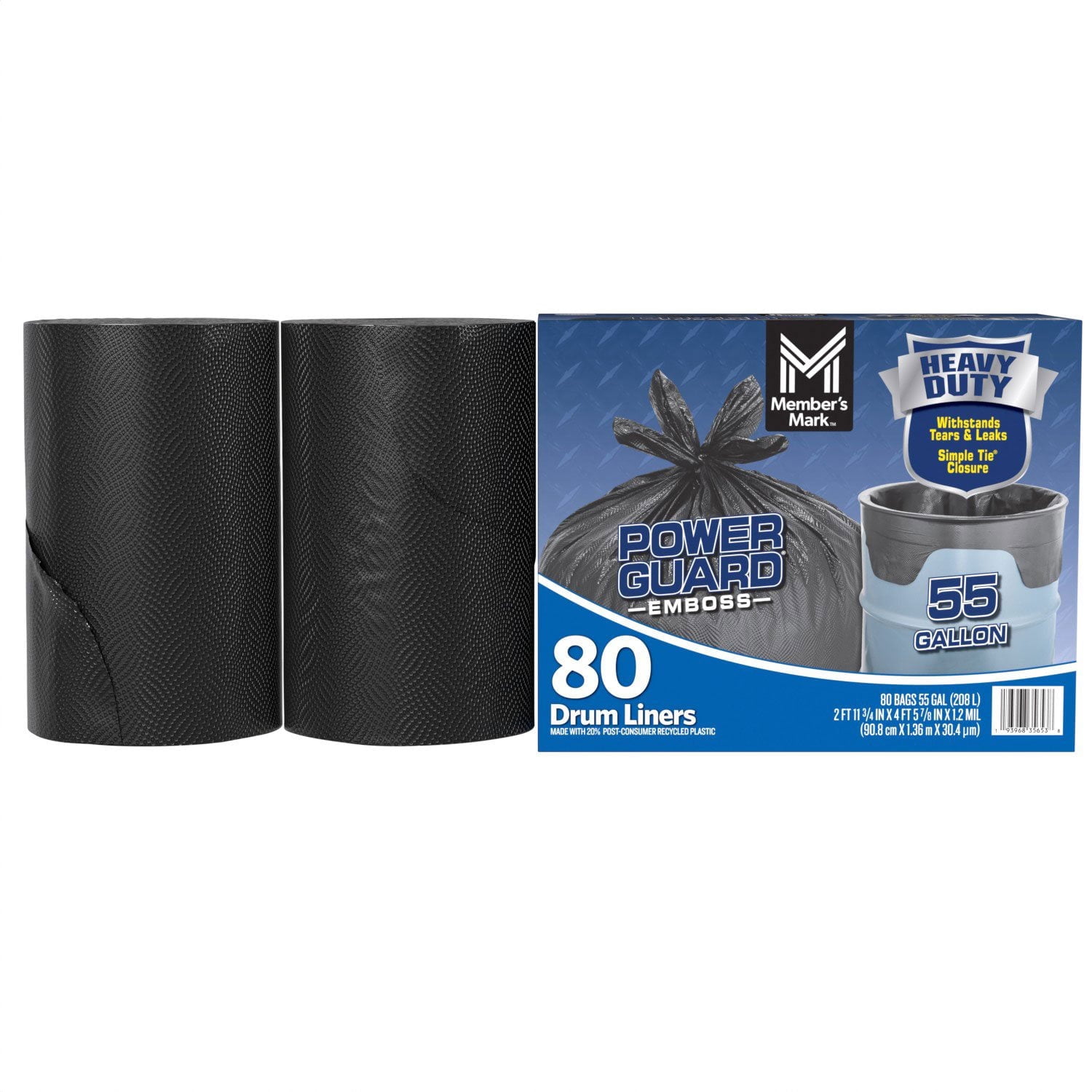 M M Heavy Duty 55-Gallon Drum Liner Trash Bags, 80 ct.