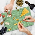 thumbnail image 4 of Spring Cutting Board, Modern Design Leaf Pattern Illustration Park Season Spring Trees Silhouettes, Decorative Tempered Glass Cutting and Serving Board, Large Size, Pale Green White, by Ambesonne, 4 of 5