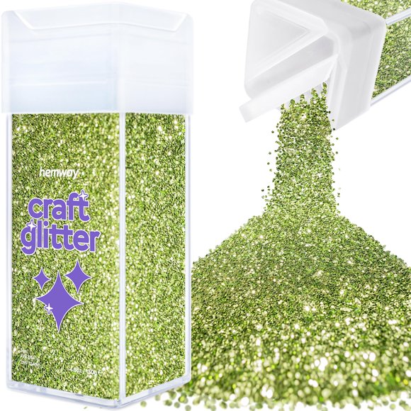 Hemway Craft Glitter Shaker 130 G / 4,6 Oz Glitter Para Manualidades Vasos De Resina Uñas Pintura Decoración Festival Cosmético Cuerpo - Fino (1/64"" 0,015"" 0,4 Mm) - Verde Oliva