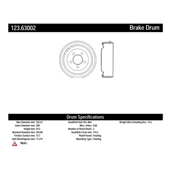 Brake Drum Fits select: 2015-2019 CHEVROLET TRAX, 2012-2014 CHEVROLET SONIC