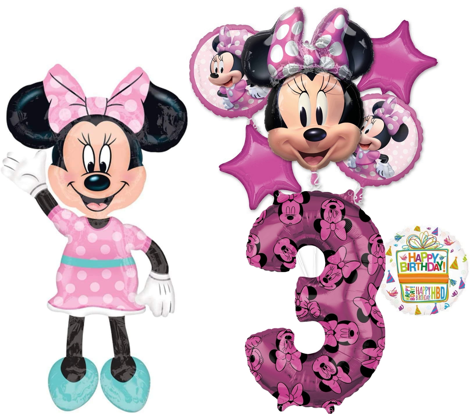 MINNIE Mouse PINK Polka Dots 54" Air WALKER AIRWALKER Party Mylar Balloon NEW! 