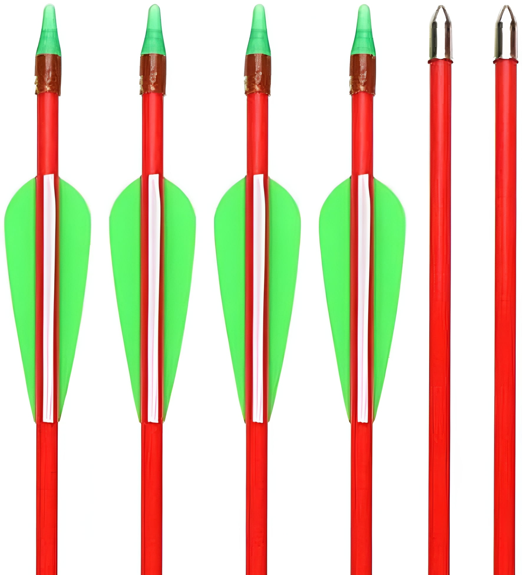 GPP 12 PK 28 Fiberglass Archery Target Arrows - Practice Arrow or Youth Arrow for Recurve Bow, Red