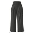 thumbnail image 4 of LYXSSBYX Wide Leg Sweatpants Women Women's Loose Wide Leg Pants, High Waisted Straight Tube Cotton Linen Casual Pants, 4 of 6