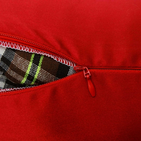 S4Sassy Handmade Frill Red Satin Cushion Cover Square Pillow Case 12 x 12