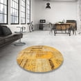 thumbnail image 4 of Ahgly Company Machine Washable Indoor Square Contemporary Orange Area Rugs, 4' Square, 4 of 7