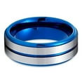 thumbnail image 4 of 8mm Blue Tungsten Ring - Silver Tungsten Ring - Blue Wedding Band (13), 4 of 4