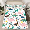 thumbnail image 2 of Manfei Colorful Dinosaur Bed Sheets,Jungle Wildlife King Sheets,Hawaii Sea Beach Coconut Sheet Set For Kids Girls Boys,Microfiber Bedroom Decor,4-Piece, 2 of 7