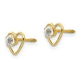 thumbnail image 2 of 14K Yellow Gold Earring Button Women'S Blue Zircon White 6 mm, 2 of 3