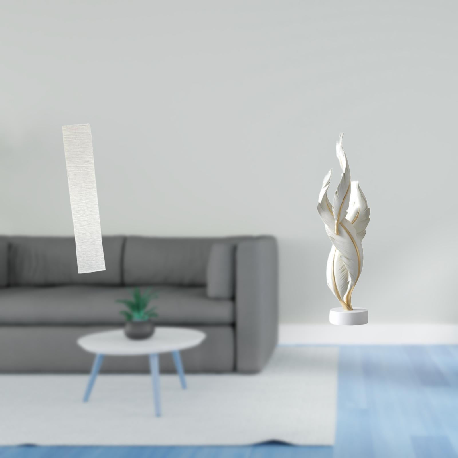 Floor Lamp Shade Feather Sculpture Decorative Figurine Resin Material Design for Living Room Office Decor