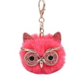 thumbnail image 5 of Cute Owl Keychain Artificial Rabbit Hairy Pom-pom Key Ring Women Bag Pendant, 5 of 23
