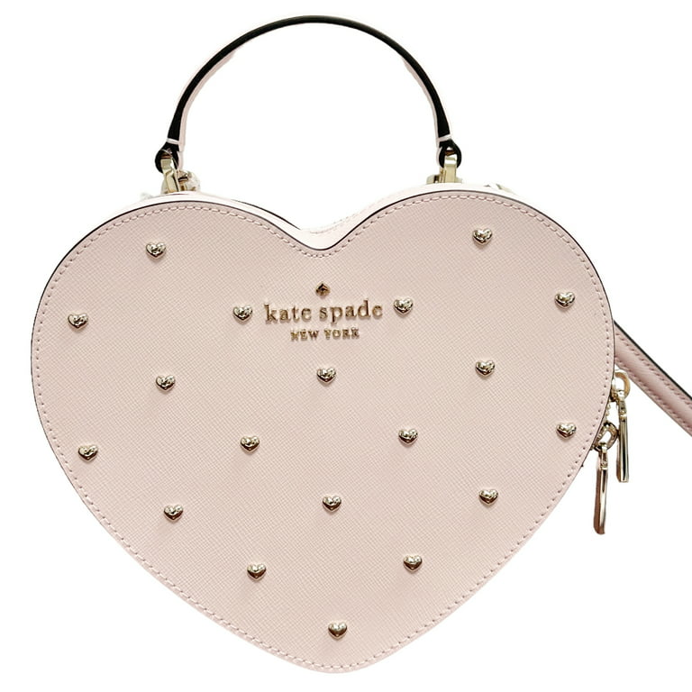 Kate Spade Love Shack Studded Rose Leather Top Handle Heart Crossbody