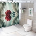 thumbnail image 6 of Shangniulu Water Red Rose Shower Curtain, Modern Printed Bathroom Decoration, Waterproof Fabric Rose Shower Curtain With Hooks, 6 of 6