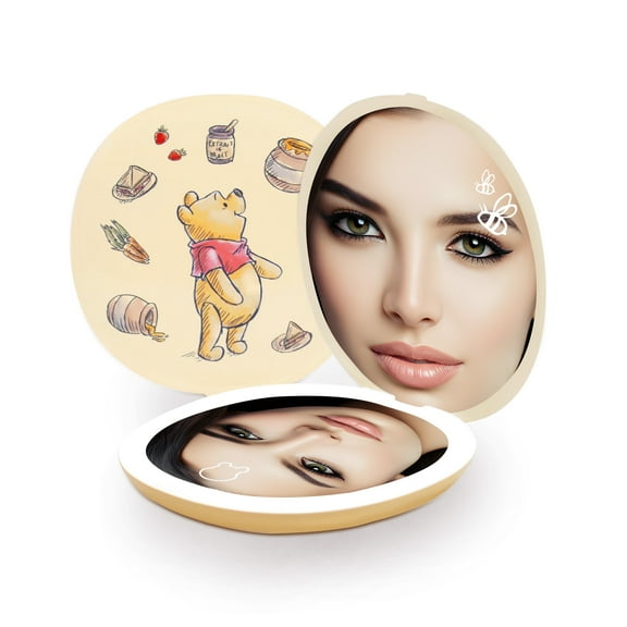 Impressions Vanity Winnie the Pooh 11O Clockish LED Compact Mirror with 3x Magnified Top Mirror