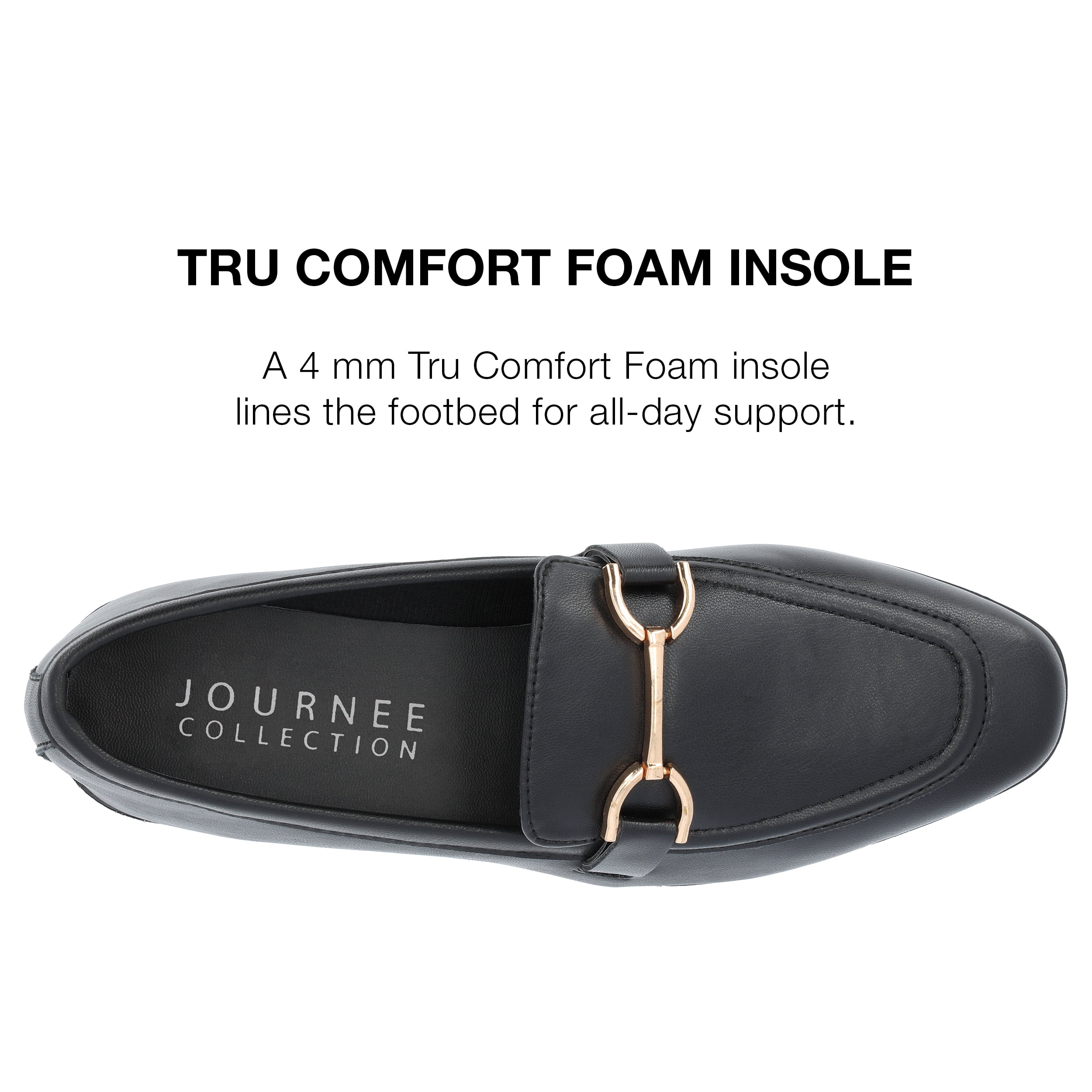 Journee Collection Womens Mizza Tru Comfort Foam Wide Width Loafer Slip On Square Toe Flats