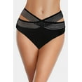 thumbnail image 2 of Attraco Women Sexy Bikini Briefs Solid Bottom Hollow Mesh Bikini Tankini Panties, 2 of 6