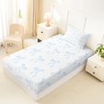 thumbnail image 4 of Erosebridal Girls Bowknot Gifts Twin Sheet Sets For Bowtie Lover,Blue Coquette Bowtie Bedding For Kids 3-Piece, 4 of 6