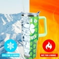 thumbnail image 2 of 40oz St Patricks Day Tumbler with Handle and Straw, Green Irish Shamrocks Stainless Steel Travel Mug Water Bottle, Vacuum Insulated Cup, 2 of 6