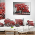 thumbnail image 4 of Designart Big Red Tree on Foggy Day - Landscape Printed Throw Pillow - 18x18, 4 of 5