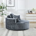 thumbnail image 3 of 55''L Chenille Sponge single sofa,No Assembly Required,Fluffy Modern Sleeper Chair for Living room, Bedroom, Lounge and Projection Room(Not a swivel chair.), 3 of 5