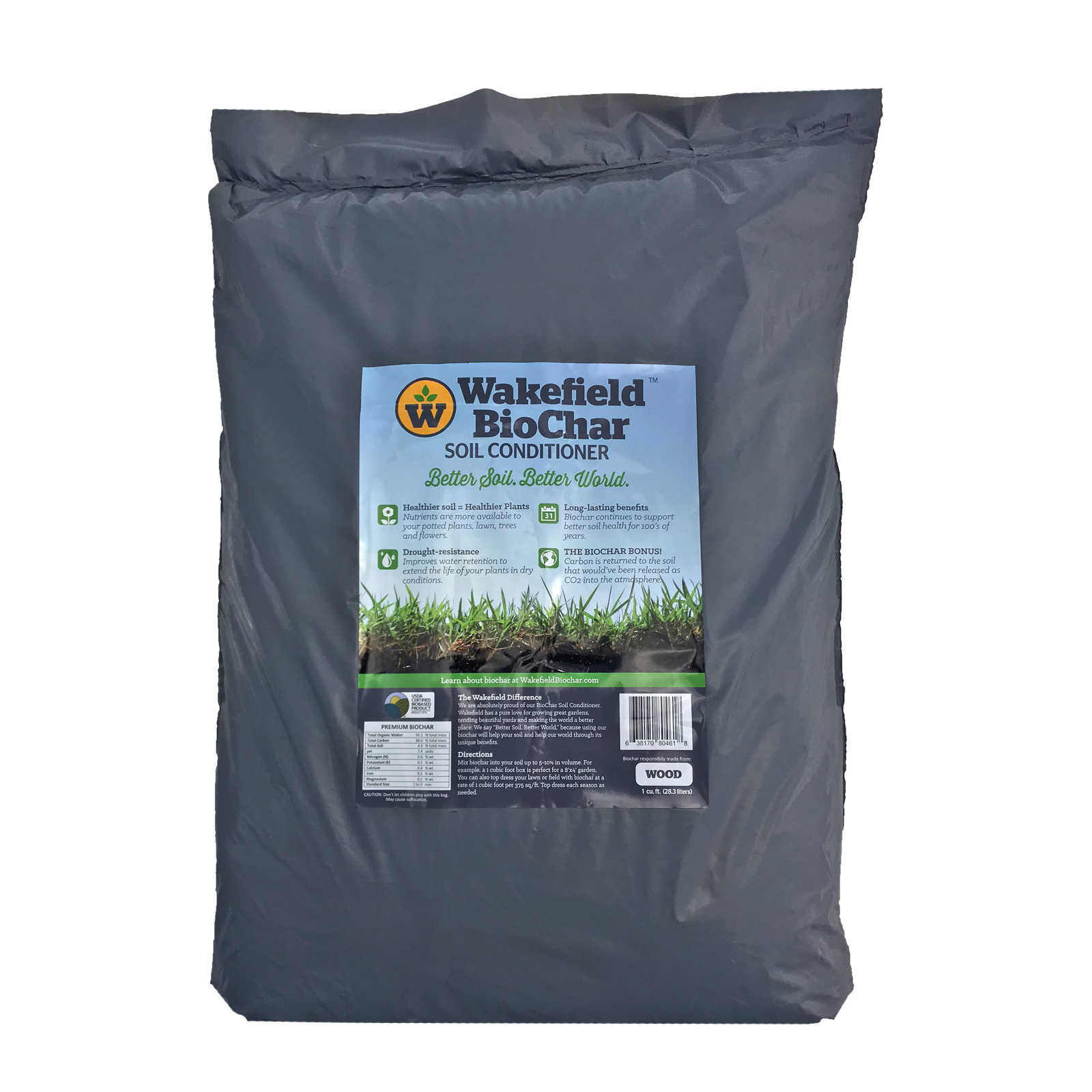 Wakefield 1 Cu Ft Bag Premium Biochar Organic Garden Soil Conditioner