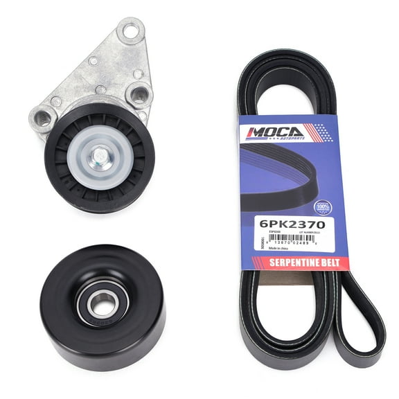 MOCA AUTOPARTS Serpentine Drive Belt Component Kit Fit for 2007-2008 Chevrolet Tahoe 4.8L 5.3L & 2006-2009 Chevrolet Trailblazer 6.0L & 2008-2009 Saab 9-7x 6.0L