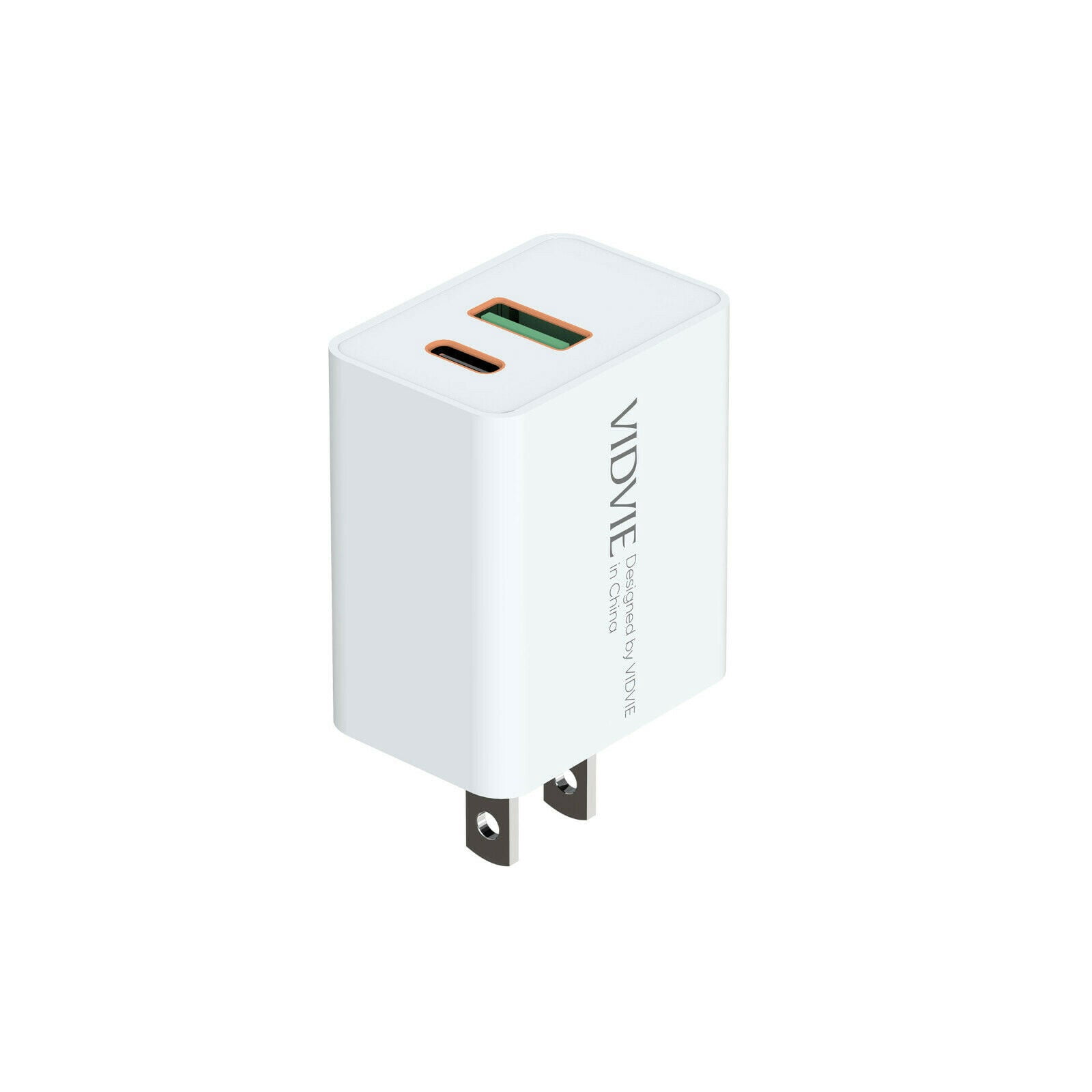 VIDVIE Type C and USB A output charger head with type to iPhone cable included compatible with iPhone 8 and up