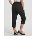 thumbnail image 6 of Baleaf Women's Capri Pants with Zipper Pocket Lightweight Quick Dry Water Resistant Capris Hiking Travel Casual UPF50+ Black L, 6 of 7
