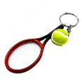 thumbnail image 1 of Simulation Mini Tennis Racket Ball Keychain Pendant Bag Key Ring Sports Key Chain Souvenir Gifts Accessories Red, 1 of 6