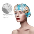 thumbnail image 2 of Kdxio Vintage Map Travel Essentials Print Shower Cap for Women,Elastic and Reusable,Double Waterproof Layers Bathing Hat, 2 of 6